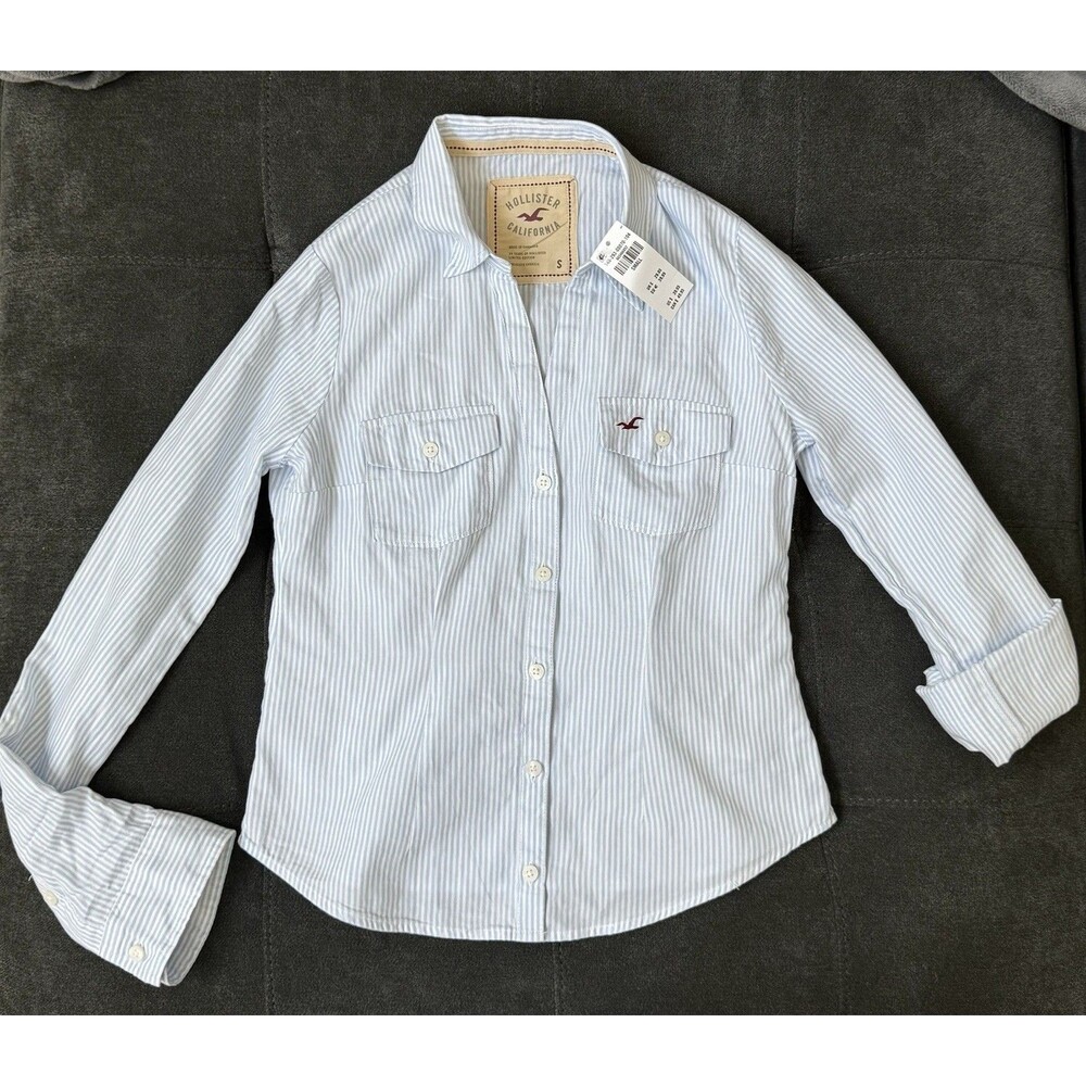 Hollister "Oxford Icon Shirt" Size Small Button Down Slim Fit 100% Cotton - Picture 8 of 14
